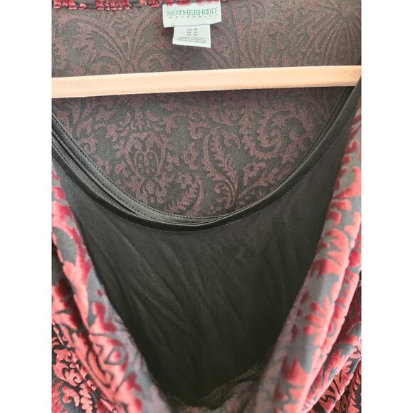 Motherhood Maternity Velvet Floral Scoop Neck Mid Length Dress- M - Picture 5 of 7